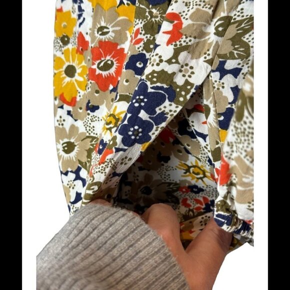 QMack Yellow Floral Print V Neck Elastic Waist Blouson Mini Dress‎ Size XS - Picture 6 of 12